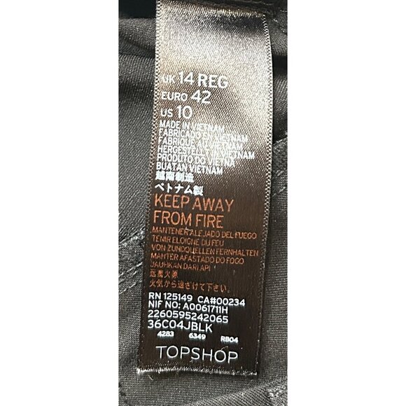 TOPSHOP Dress Pants Womens 10 Straight Leg Office Wear Trousers Timeless Piece - Picture 5 of 9